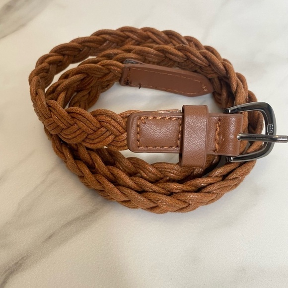 Vegan Leather 44" Tan Braided Boho Belt - Picture 2 of 11